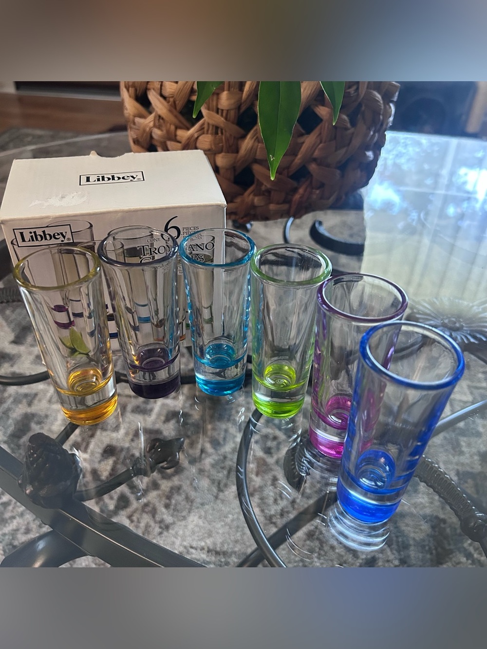 Libbey Colored Shot Glasses